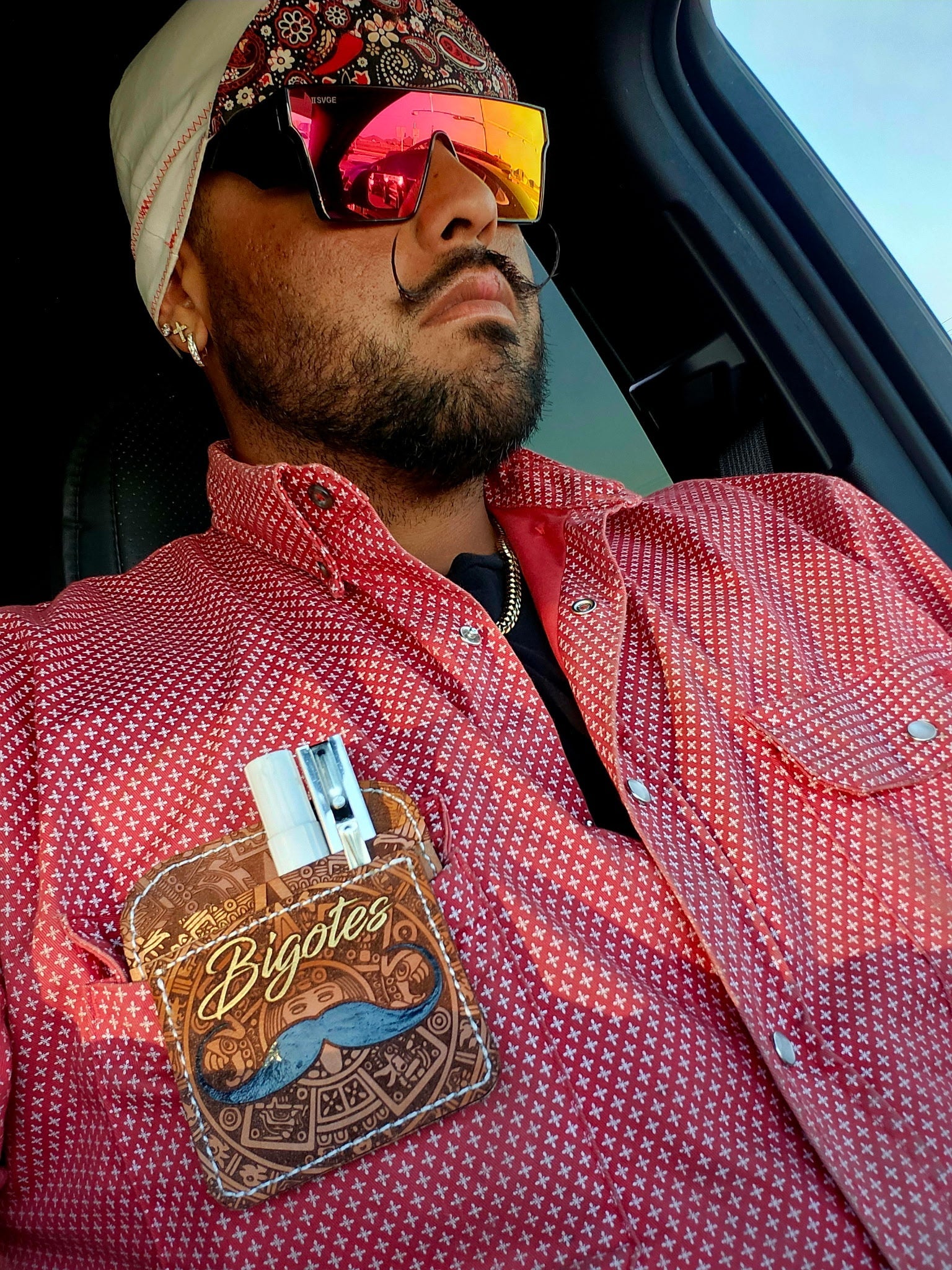 FR Pearl Snap Work shirt - Alpha Red - With U.S Flag