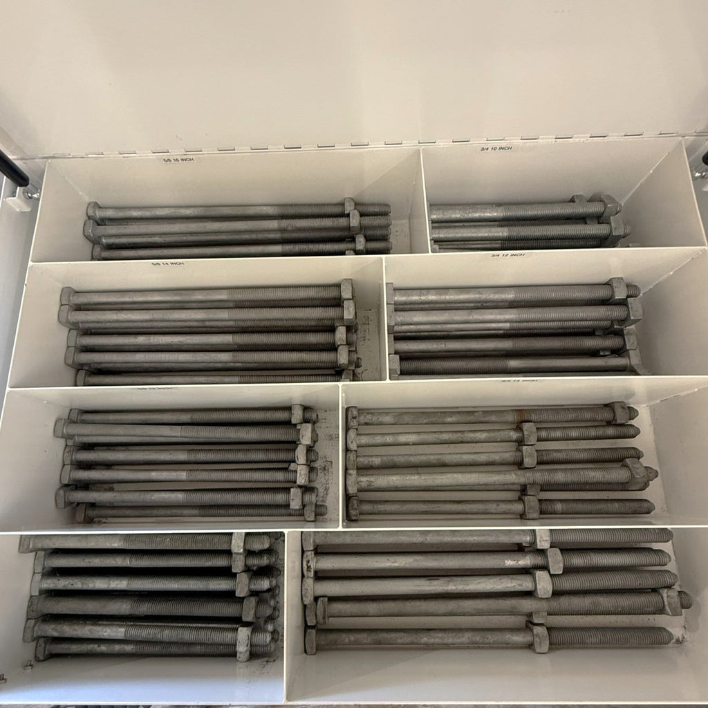 8-Compartment Bolt Bin for 5/8" & 3/4" Bucket Truck