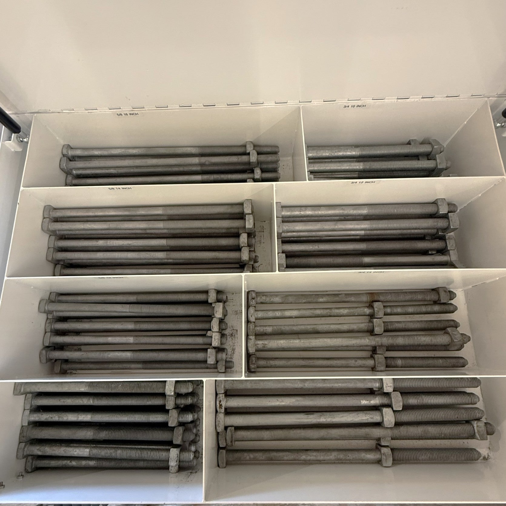 8-Compartment Bolt Bin for 5/8" & 3/4" Bucket Truck